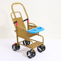 Summer walking artifact stroller baby rattan stroller heightened guardrail stroller childrens rattan chair baby rattan stroller
