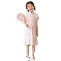 Childrens cheongsam 2024 new summer improved new Chinese style mother-daughter parent-child wear girls dress Chinese style thin section