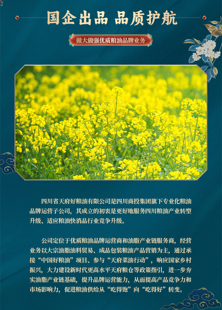 安享好物 安享B级菜籽油-熊猫炒堂纯正菜籽油 国标 