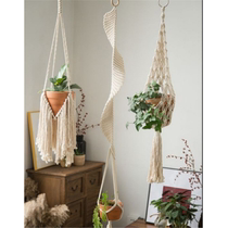 ins Nordic style Indian wall hanging decoration cotton rope straw rope woven hanging basket flowerpot hanging rope