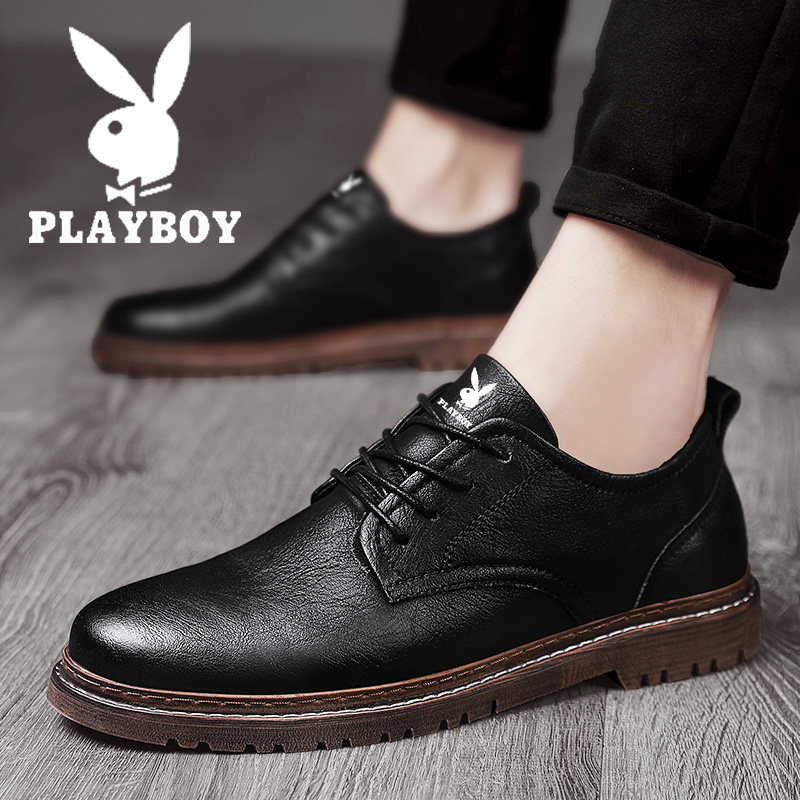 Мужская обувь Playboy; новинка лета; стильные кожаные туфли-дерби в британском стиле; мужская повседневная обувь в деловом стиле для поездок на работу; маленькие кожаные туфли