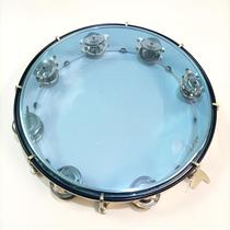 Colorful adjustable tambourine rattle drum adjustable double row tambourine transparent ABS tambourine percussion hand drum