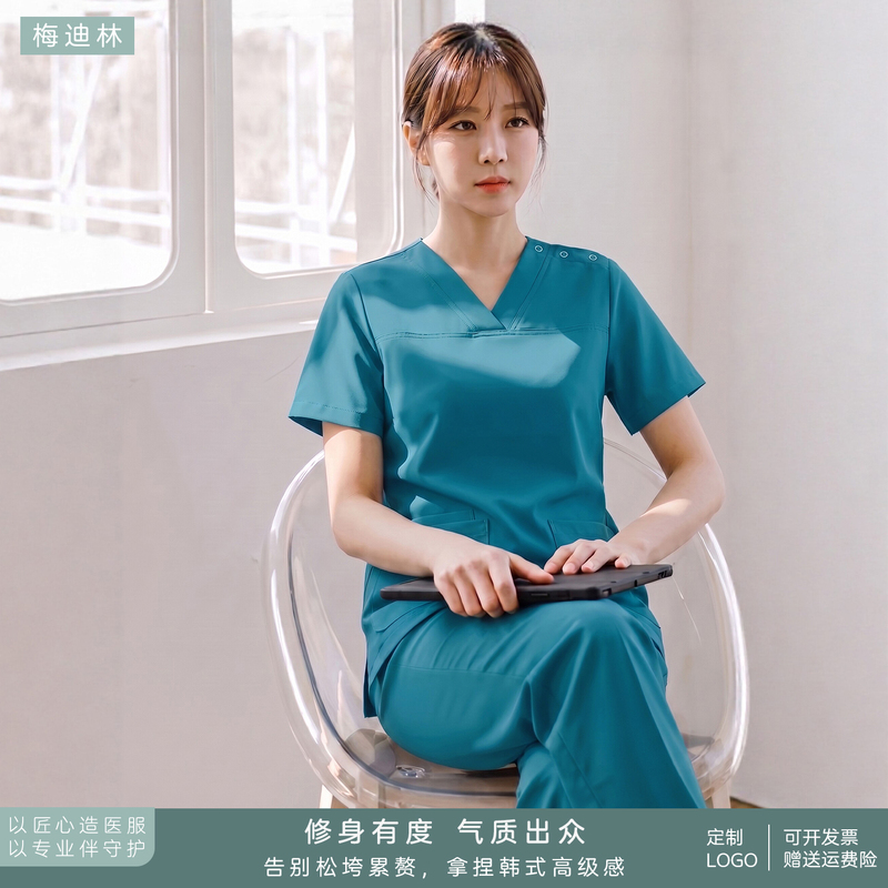 Medilin Korean-Style High-End Scrubs for Women, Suitable for Oral Surgeons, Nurses, Operating Rooms, and Beauty Salons