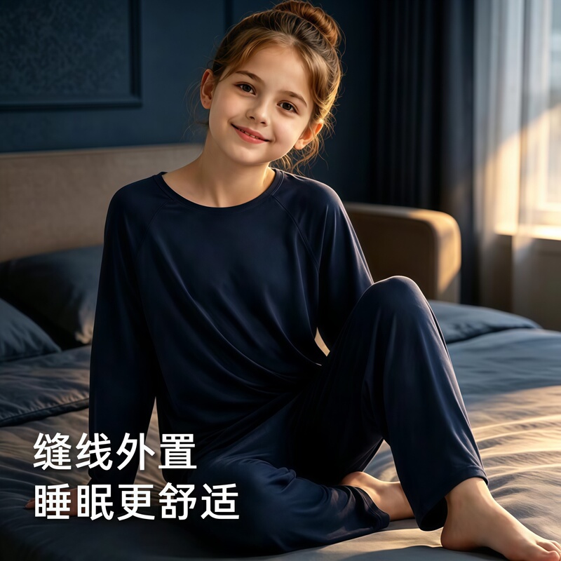 Atour Planet Class a Antibacterial Four-Season Children's Deep Sleep Pajamas and Pajama Pants Set for Boys and Girls Home Wear
