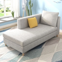 Nordic solid wood chaise lounge balcony hotel living room fabric sofa lounge chair fully decorated single bedroom beauty couch