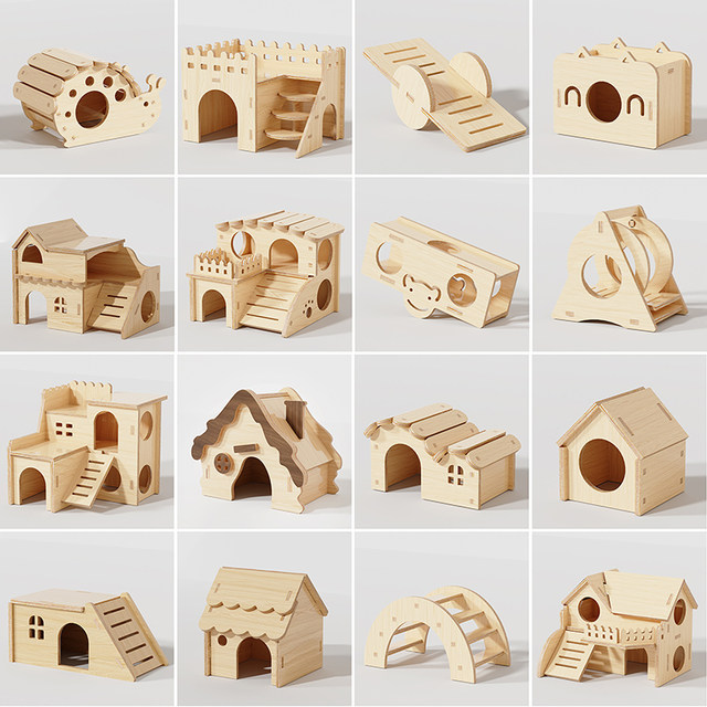 Hamster Hideout House, Winter Wooden House, Golden Hamster Sleeping Nest, Winter Wooden Small House, Suitable for All Seasons, Special for Landscaping