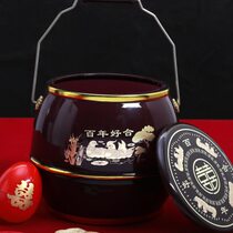 Descendants bucket wedding brides dowry items portable wedding wedding bucket red blessing bucket brides wedding supplies spittoon bucket