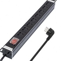 Hot-selling standard 8-bit PDU cabinet dedicated plug strip with switch 10A output metal aluminum alloy shell socket