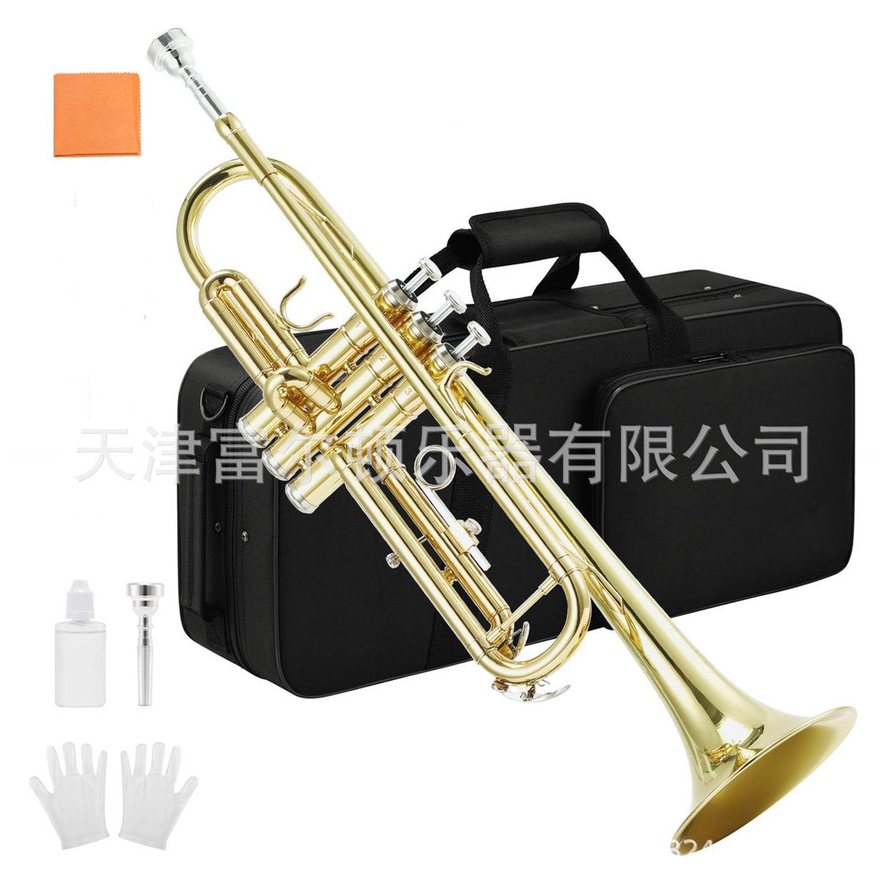 Trumpet instrument descending B-tone three-tone trumpet beginnics playing cohorted band teaching Western musical instruments-Taobao