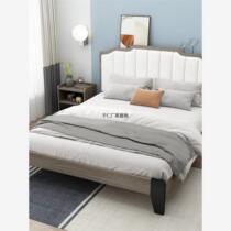 Xinjiang solid wood soft package modern and simple 1 8m European style master bedroom 1 2m economical rental room single bed