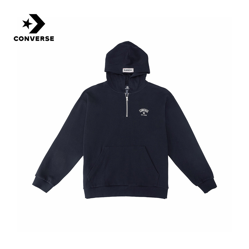 Converse Men's and Women's Sweatshirts 2026 Spring New Half-Zip Hooded Casual Pullover Ucj405-Bi5