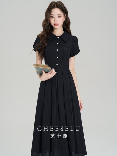 芝士鹿夏日温柔风初恋小白裙女新款法式学院风教资面试气质连衣裙