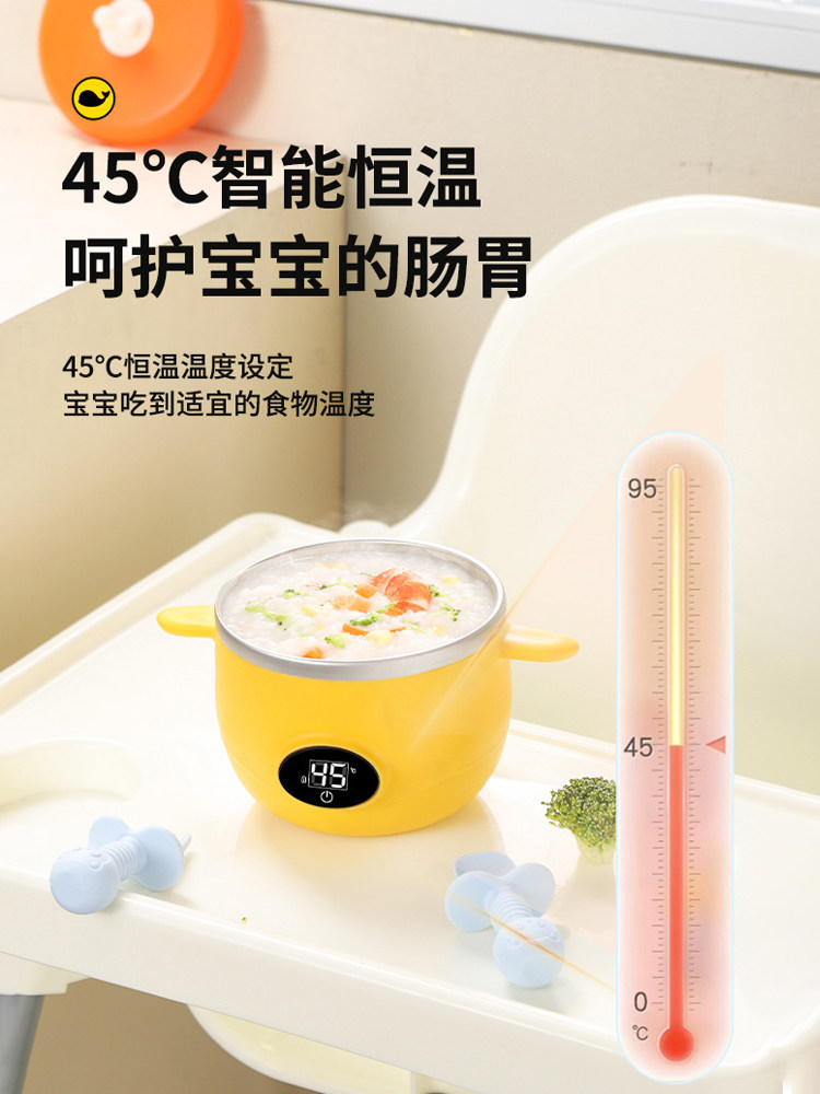 Waterproof Baby Feeding Bowl with Constant Temperature, Smart Rechargeable Food Warmer for Elderly and Adults, Insulated Lunch Box and Plate