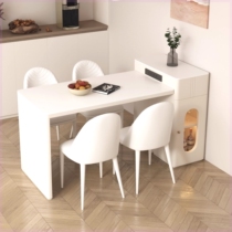 Small island dining table light luxury slate island cream dining table modern one-piece simple small apartment home mini retractable