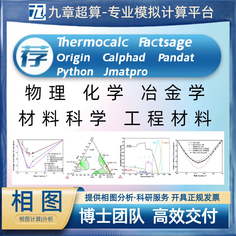 Thermocalc，Factsage，Pandat，Jmatpro代做相圖計算分析