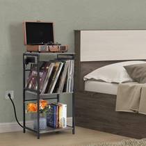 Simple furniture with USB power supply vinyl record player storage rack multi-layer CD storage rack corner rack Amazon