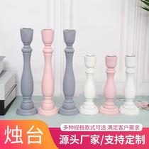 European solid wood candle holder hotel decoration wooden candle holder home decoration wooden candle holder with LOGO printed