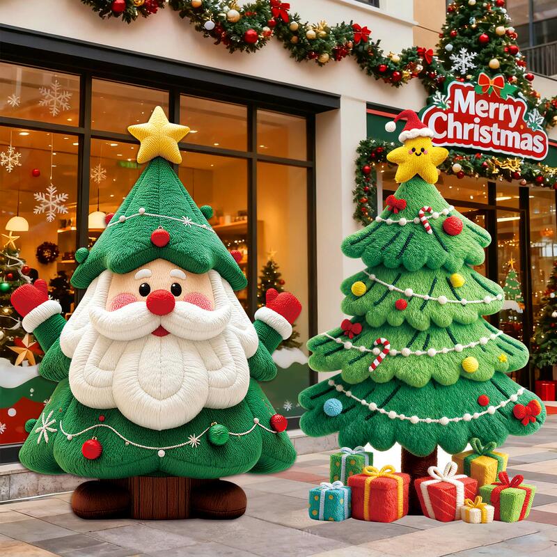 Christmas Event Store Welcome Sign Kt Board Christmas Tree Shopping Scene Decoration Photo Props Atmosphere Decoration
