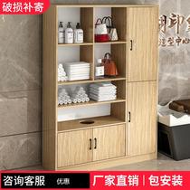 Wooden household storage cabinet towel cabinet hairdresser towel storage cabinet beauty salon bath center special spot