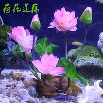 Simulated lotus lotus root fish tank decoration landscaping simulated water plants fake flowers plastic water plants lotus seeds lotus lotus powder