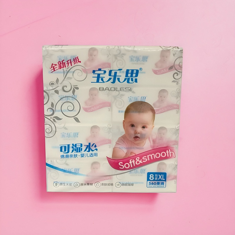 Baolaosi Tissue Paper, 5-Layer Thickened Household Economical Pack, 80 Packs of Soft and Smooth Toilet Paper, Hand Wipes, Best-Selling Product