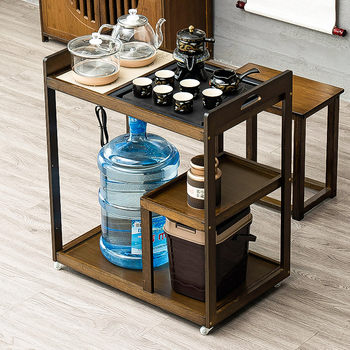 Mobile tea table tea table household tea cabinet simple small tea cart tea tray kung fu tea set tea rack
