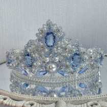 Elsa Crown Material Pack Finished Original Style Hand-sewn Frozen Tiara Beaded Birthday Crown