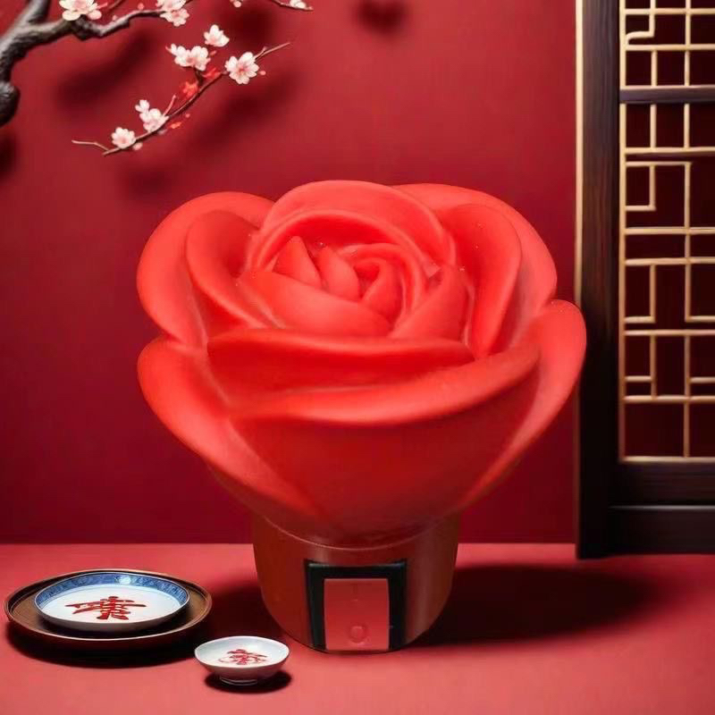 Led Red Bedroom Bedside Plug-In Always-On Mini Energy-Saving Night Light for Weddings, Good Luck, Sleep, and Home Use