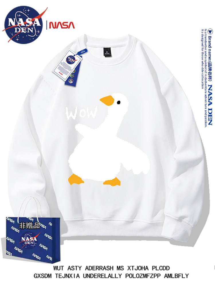 Nasa Co-Branded American-Style Crew Neck Long-Sleeve Sweatshirt for Men and Women, Autumn and Winter Warm Casual Loose Printed ins Jacket