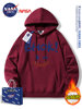 Nasa Co-Branded Hong Kong Style Heavyweight Fleece-Lined Long-Sleeve Sweatshirt for Men and Women, Fashionable Casual Loose-Fitting Versatile Hooded Couple Shirt