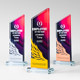 High-End Crystal Mountain Peak Trophy, Metal Five-Pointed Star Iceberg Color-Printed Medal, Annual Sales Champion, Outstanding Employee Award