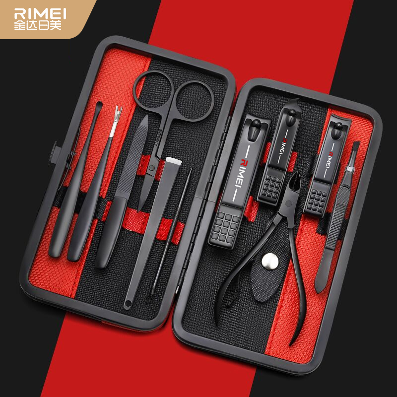 Japanese and American Nail Clipper Set 11-Piece Large Nail Clippers Nail Scissors High-End Portable Manicure Tools Pedicure Tools