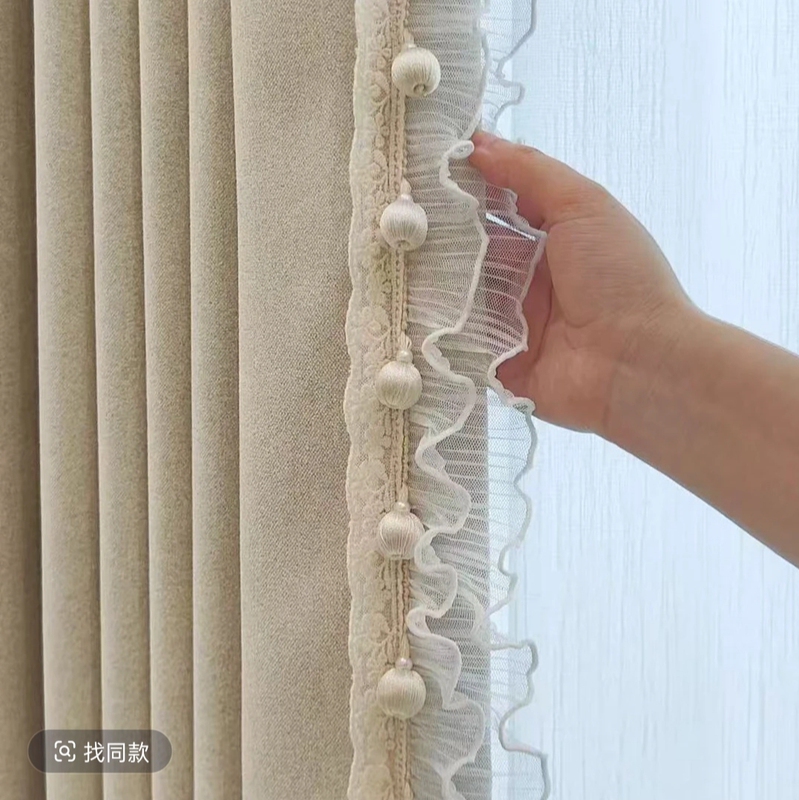 Curtain Lace French Romantic Lace Chiffon Fungus Edge Embroider Water-Soluble Sofa Cover Table Flag Decoration DIY