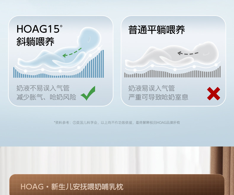 霍格Hoag哺乳枕新生儿喂奶神器亲喂坐喂环抱护腰靠垫喂奶枕头 — 17