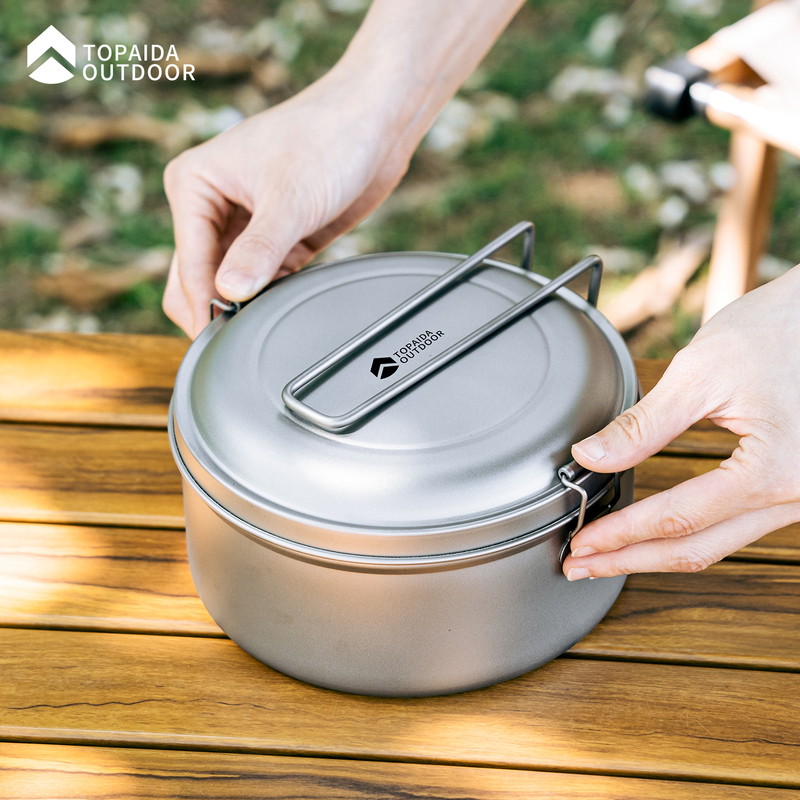 Pure Titanium Bowl Lunch Box Large Bento Box Foldable Portable Home Outdoor Pure Titanium Tableware Instant Noodle Bowl Camping