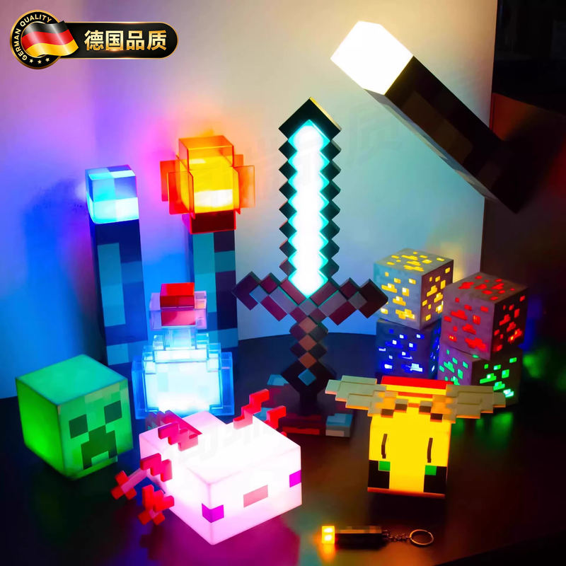 Minecraft Officially Licensed Torch Lamp Glowing Toy Ornament Minecraft Night Light Birthday Gift