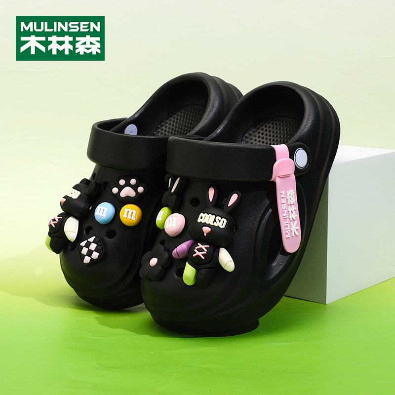 Тапочки для девочек Mulinsen, нескользящая детская обувь с дырками, новые летние удобные нескользящие сандалии и тапочки для больших детей и девочек Изображение 1