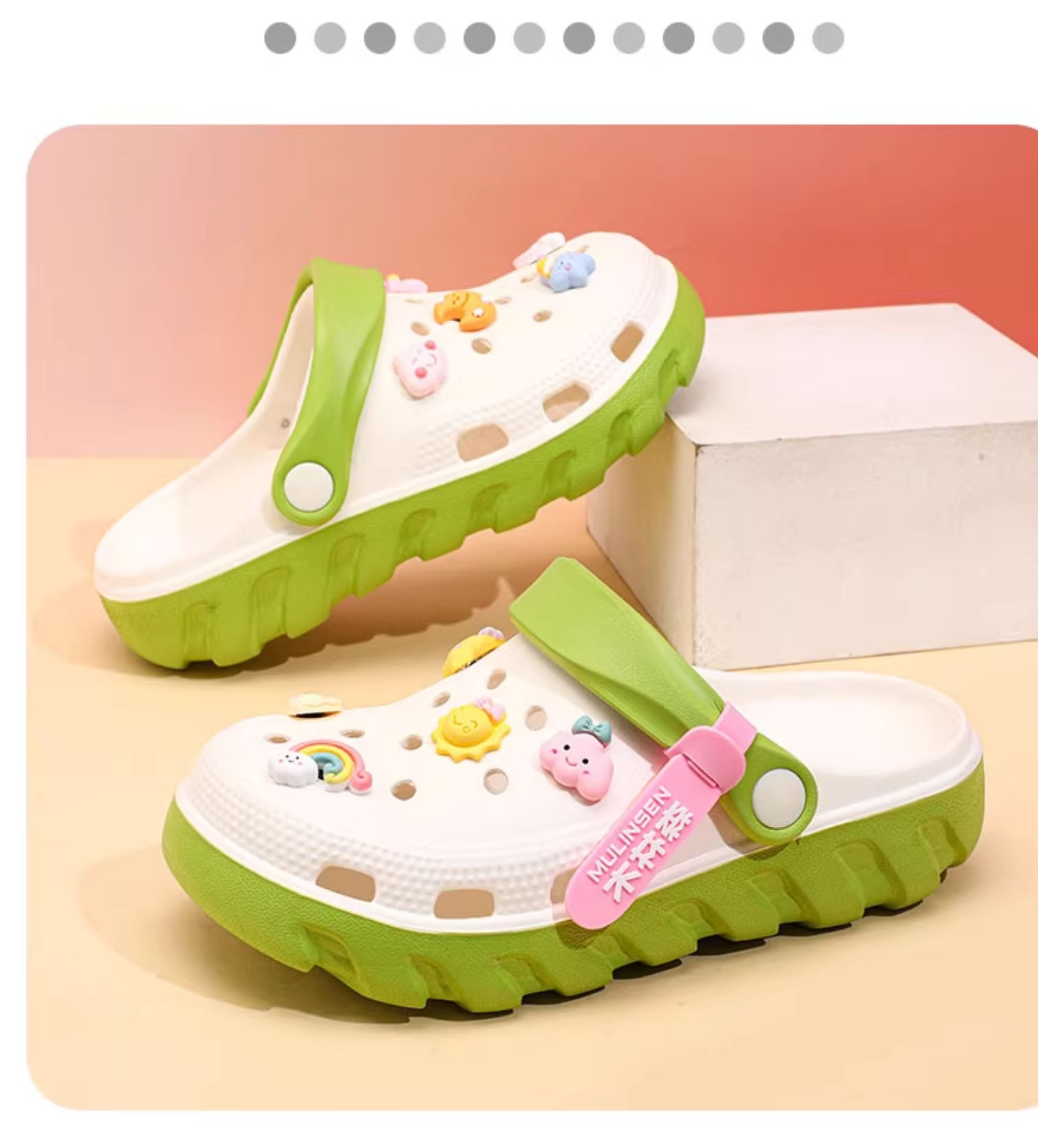 Mlskms-Vautid Girl Hole Shoes New Arrival Outdoor Non-Slip Kids Slippers Cherry Blossom Sandals Baby Girl Beach Shoes — 30