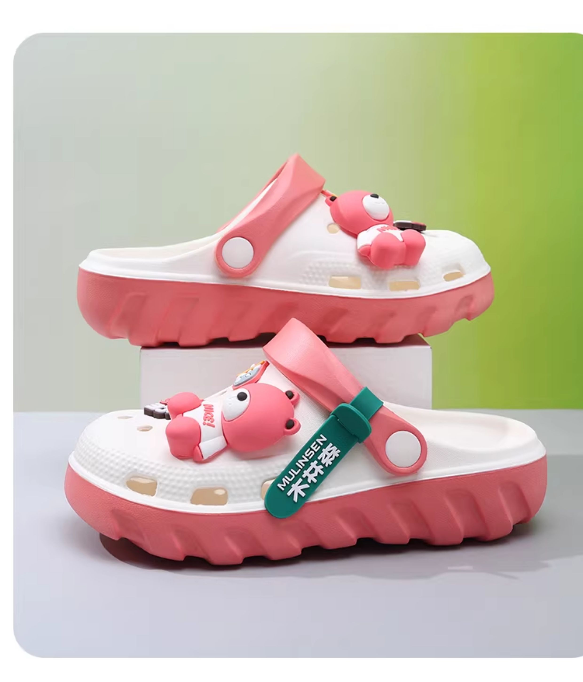 木林森儿童洞洞鞋男款2026新款夏季男童拖鞋防滑静音中大童踩屎感 — 35
