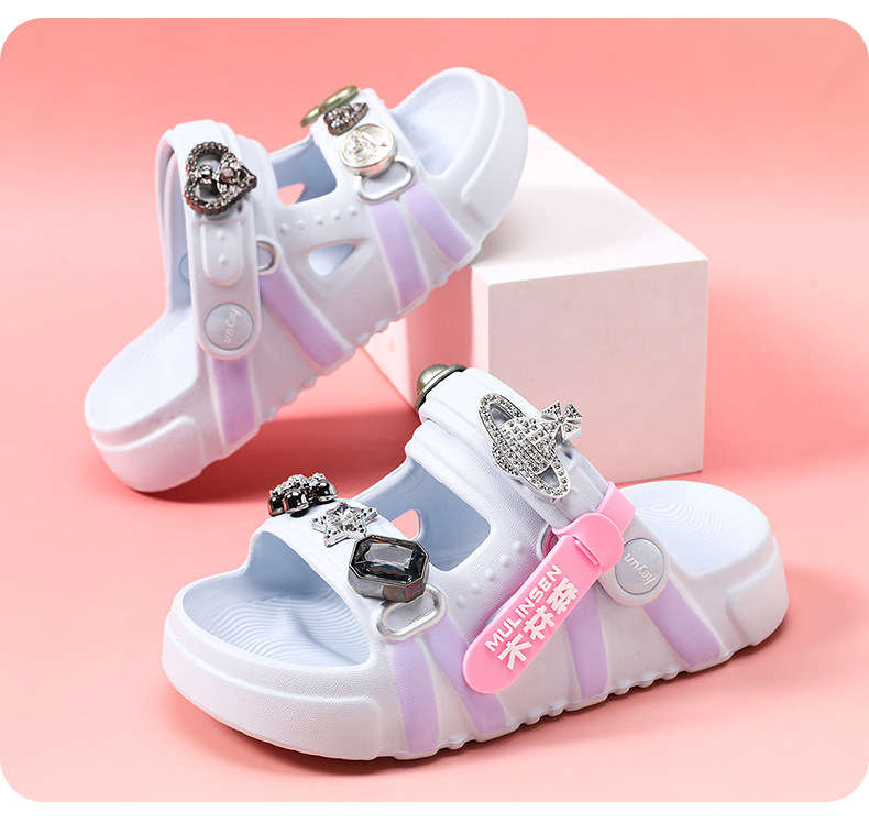 Mulinsen Girls' Sandals 2026 New Summer Children's Slippers for Older Kids, Suitable for Water, Non-Slip Girls' Sandals — 33