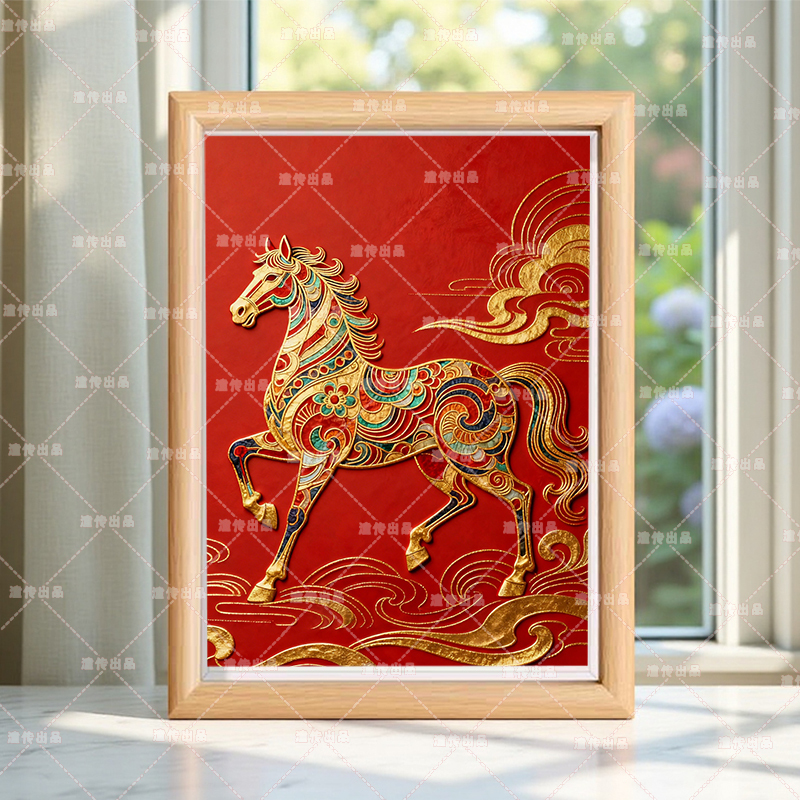Make Money Instantly, Achieve Success Immediately, Horse Portrait Picture Frame, Living Room Home Decor, Wealth-Attracting Desktop Decorative Painting Ornament