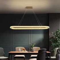 Simple Nordic restaurant chandelier 2024 new creative art crystal dining table lamps light luxury LED strip light
