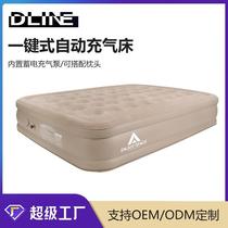 Outdoor camping heightening and thickening flocking automatic inflatable mattress inflatable bed double camping pad nap inflatable pillow