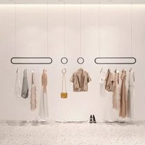 Clothing store wire rope hanger childrens clothing store hanging clothes rack simple ring wedding dress display rack top hanging rack