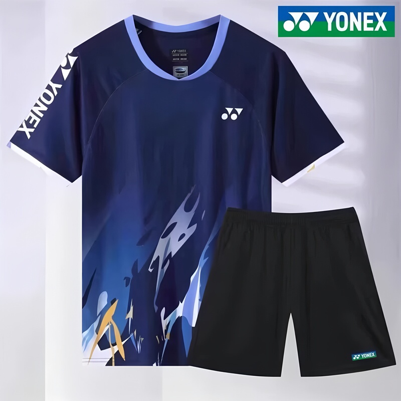 Yonex Badminton Uniform Set for Men and Women, Short-Sleeved, Quick-Drying, Breathable, Competition Training Uniform, Group Purchase and Customization