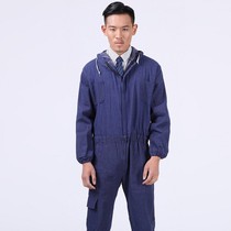 Germany and Japan imported technology blue canvas jumpsuit thickened cotton labor protection suit dustproof spray painting project