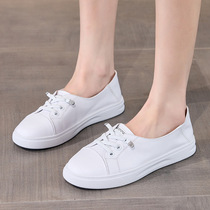 First-layer cowhide genuine leather white shoes for women 2024 new summer thick-soled casual pregnant womens shoes