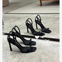 2024 summer new style square toe open toe high heels for women with generous temperament and stiletto sandals method