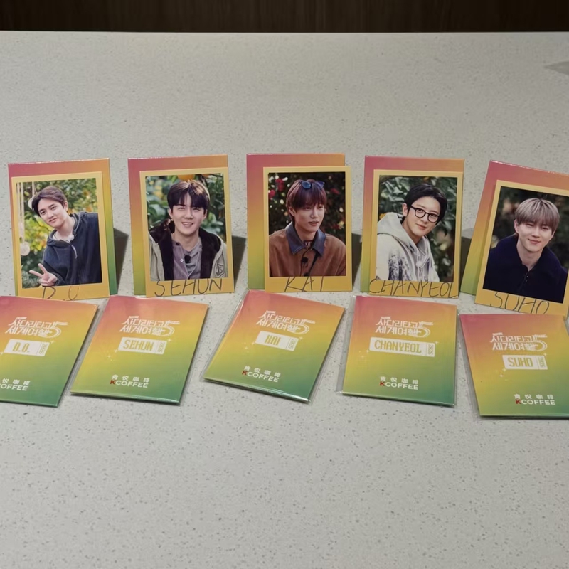 Exo Ken Yeo Coffee-Themed Merchandise, Wu Se-Hun, Park Chan-Yeol, Polaroid Photo Cards, Kim Dong-Hyuk, Kim Jun-Myeon Meal Replacement