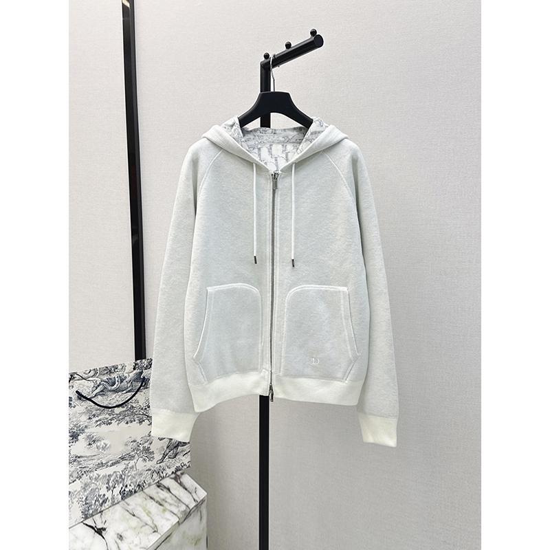 High-End White Double-Sided Cashmere Jacket for Women, Early Autumn 2025 New Fashion Versatile Letter Cardigan Hooded Sweatshirt